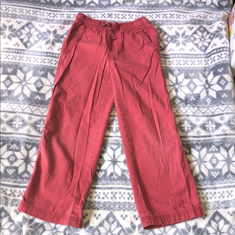 Kids Wide-Leg Pull-On summer Pants in Dusty Rose